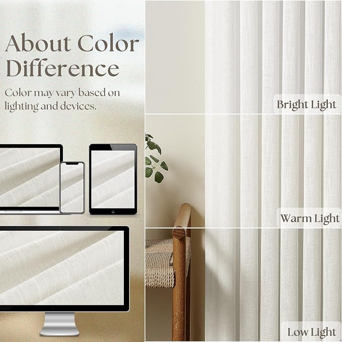 Beige White Pinch Pleated Extra Wide Curtain Panels 90 Inches Long 100 Wide | - Image 6