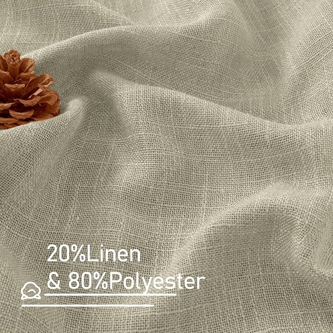 Semi Sheer Window Linen Curtains 54 Inch, 2 Panels, 34 x 54 Inch | Light - Image 2