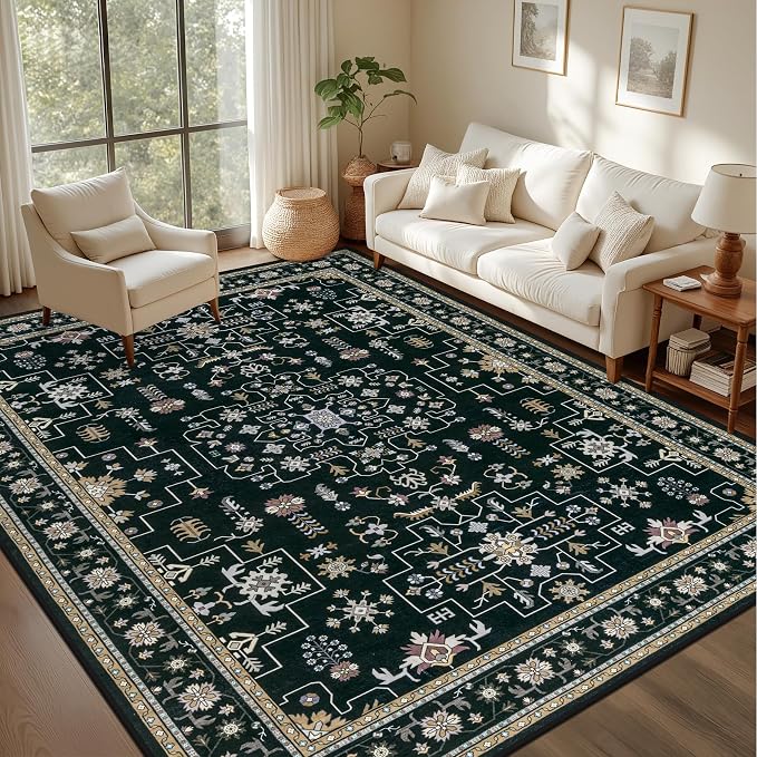 10x12 Area Rugs Living Room: Washable Boho Rug - Image 2