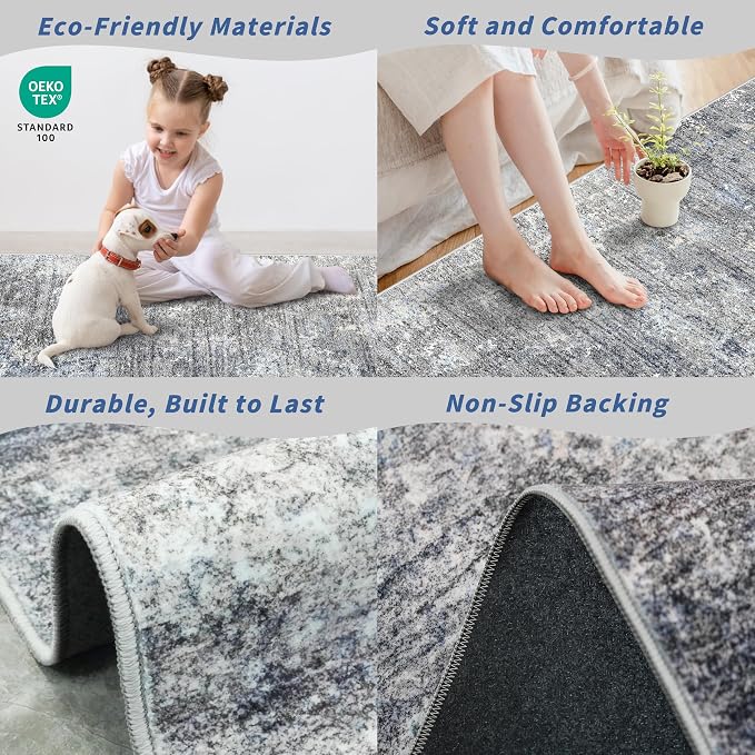 12x12 Square Area Rug for Living Room, Washable Modern Rug, square rooms - Image 4