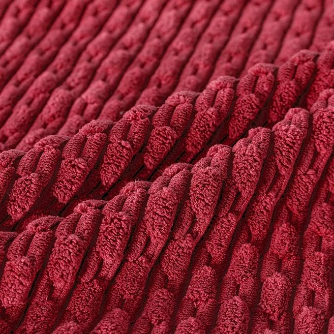 Set of 4 Burgundy Decorative Throw Pillow Covers 16x16 Inch Corduroy Pillow - Image 4