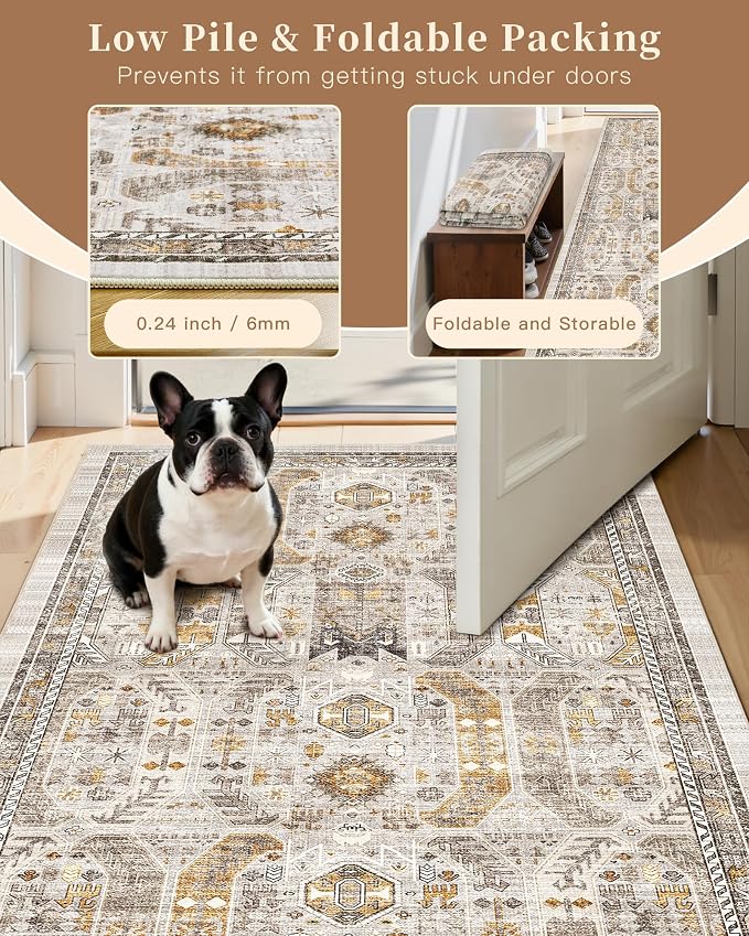 Madane Area Rug 4x6 Washable Rugs Vintage - Image 6