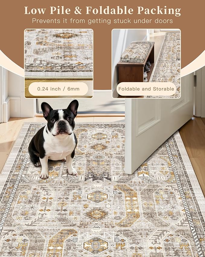 Madane Hallway Runner Rug 2'6''x16' Kitchen Runners Vintage, Entryway and - Image 6