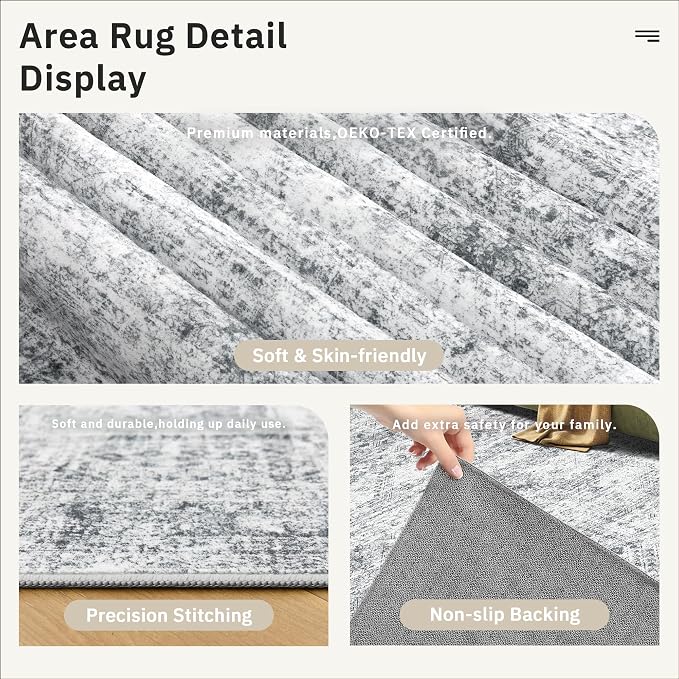 Soalmost Washable Kitchen Runner Rug 3x6 Hallway Entry Rugs Non-Slip, Foldable - Image 6